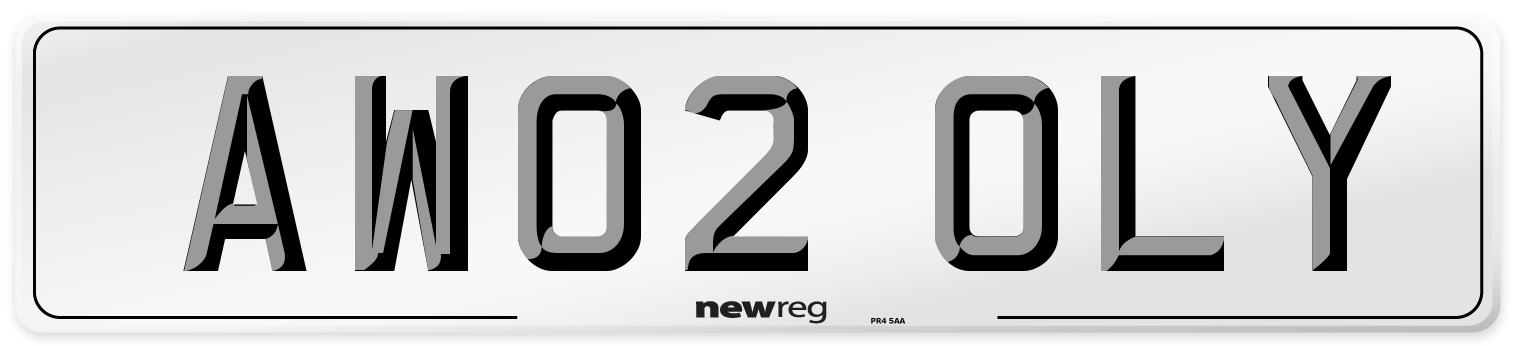 AW02 OLY Number Plate from New Reg